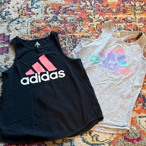Adidas Bundle Kids' Black and Gray Tank Tops with Colorful Logos